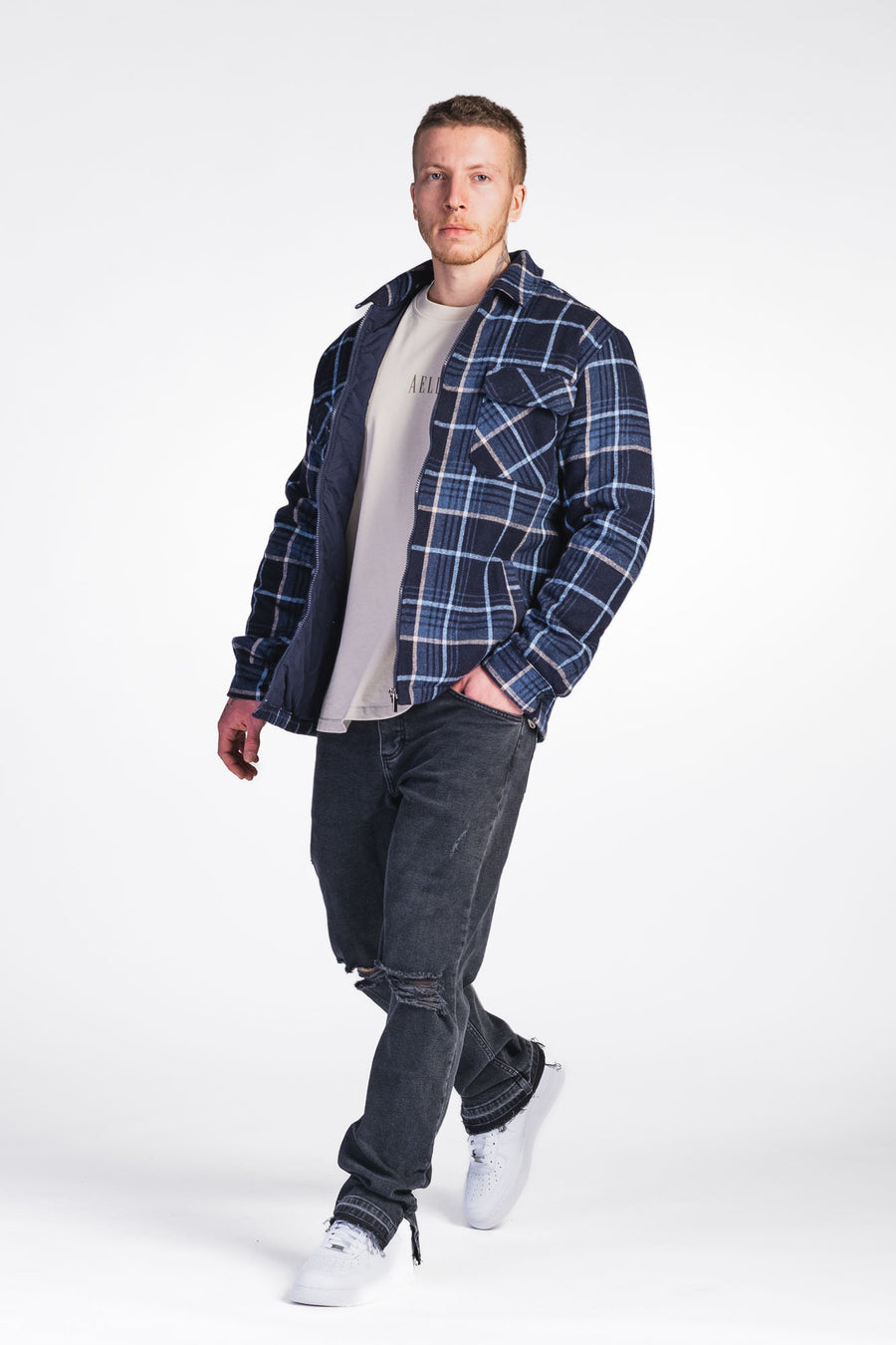 Checked Overshirt Blue