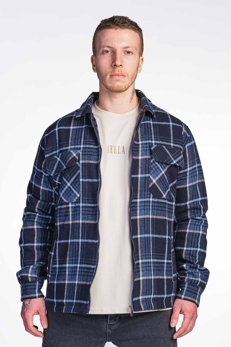 Checked Overshirt Blue