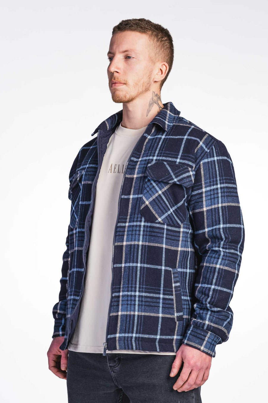 Checked Overshirt Blue