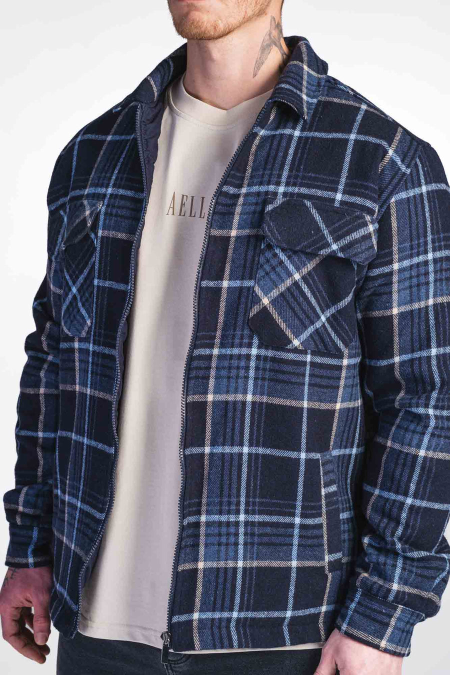 Checked Overshirt Blue