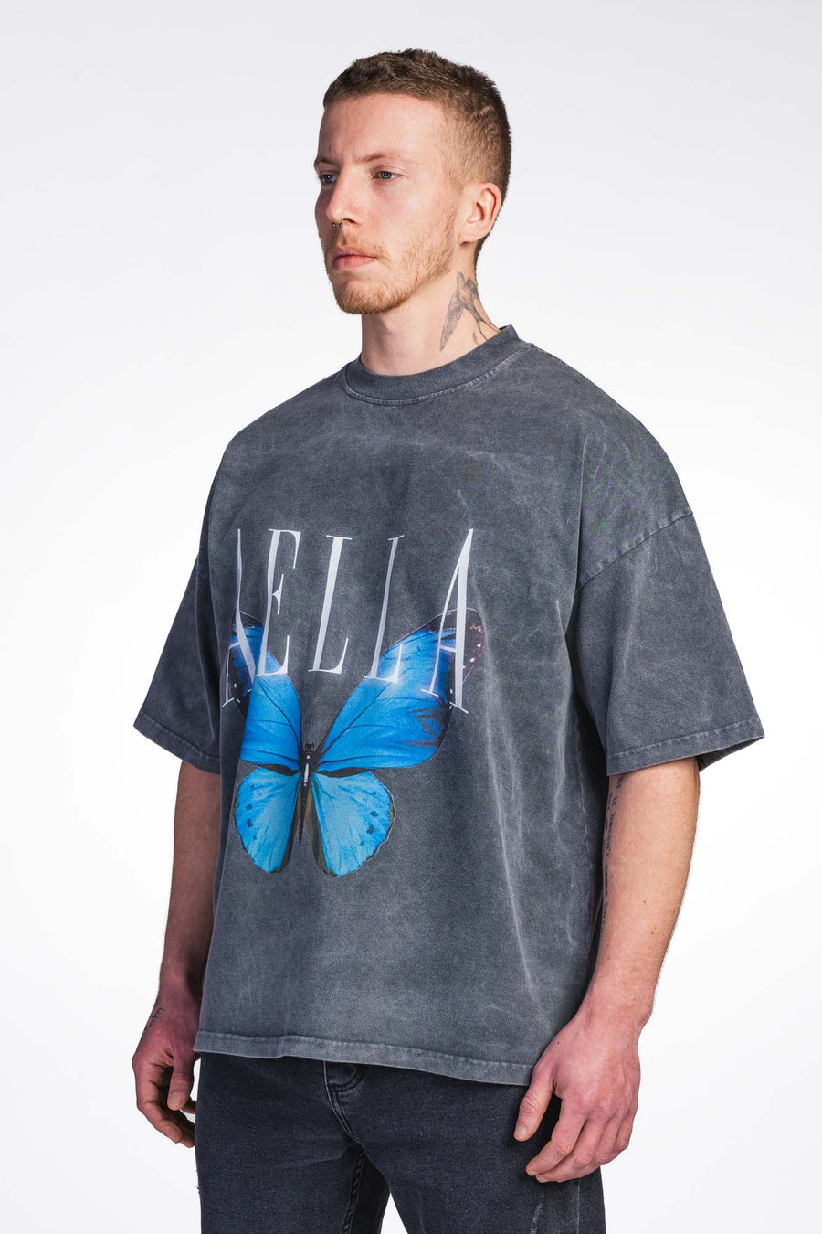 The Butterfly Heavy Oversized T-Shirt Gray