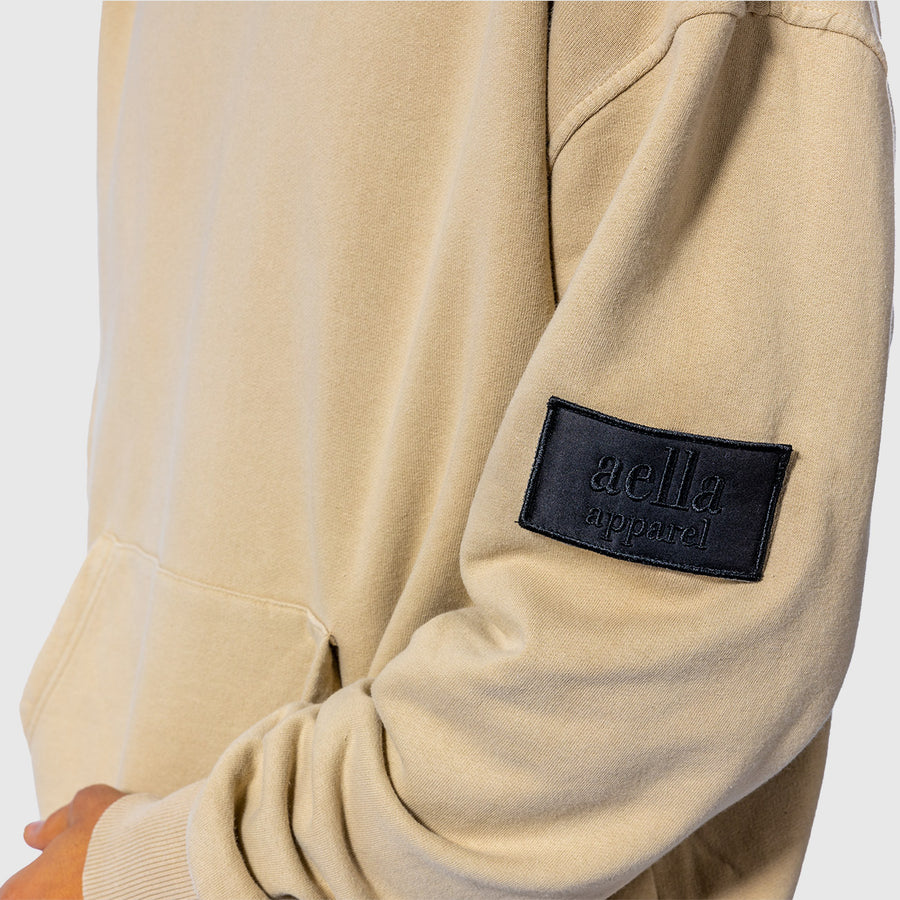 Stone Washed Oversized Hoodie - Sand