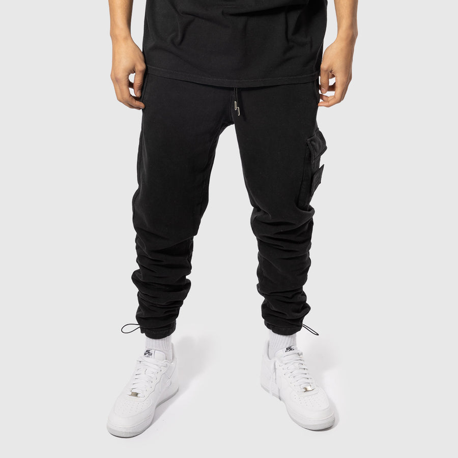 Stone Washed Pants - Black