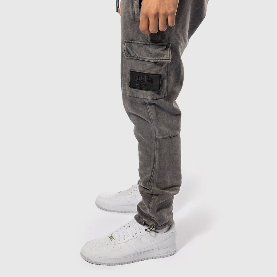 Stone Washed Pants - Gray